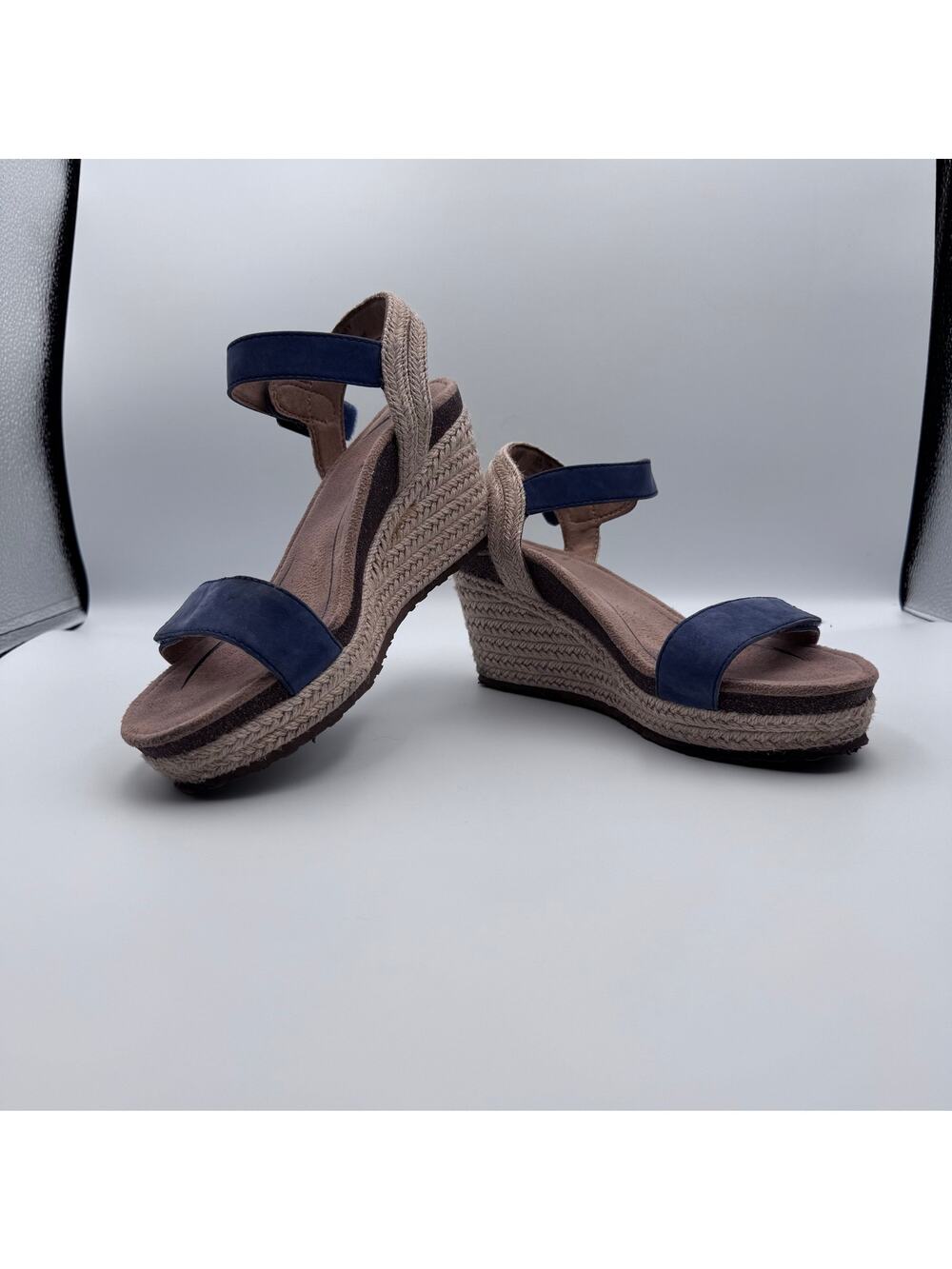 Aetrex Sydney Quarter Strap Espadrille Wedge Sandals Comfort Orthotic Womens 7